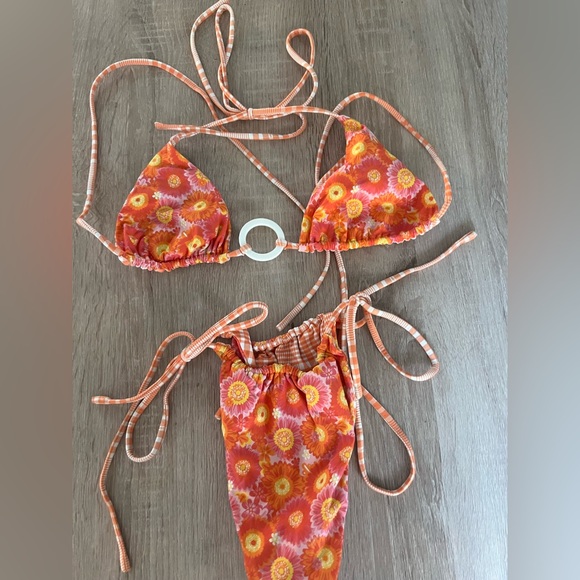 Lovers + Friends Orange Checkered Bikini - Picture 2 of 2